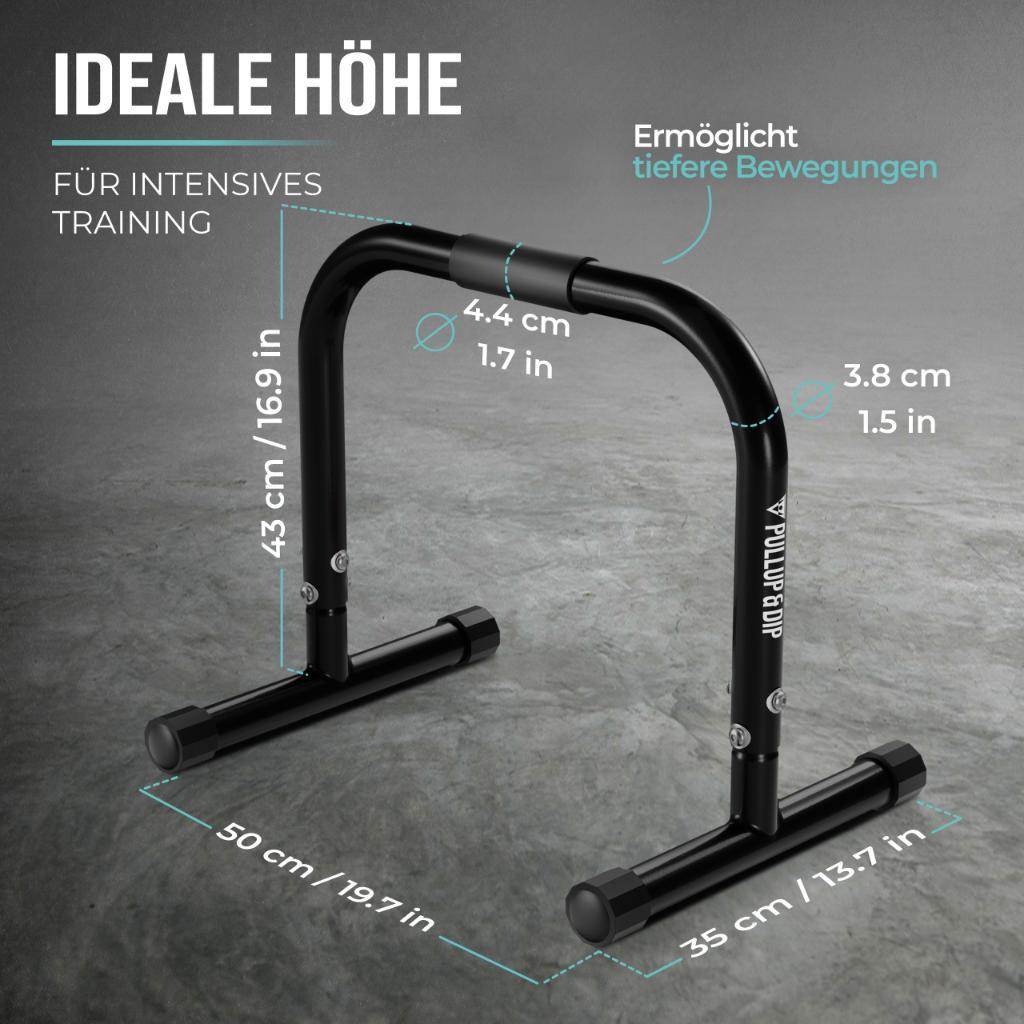 Fitness Parallettes aus Stahl, extra breiter Griff & rutschfest