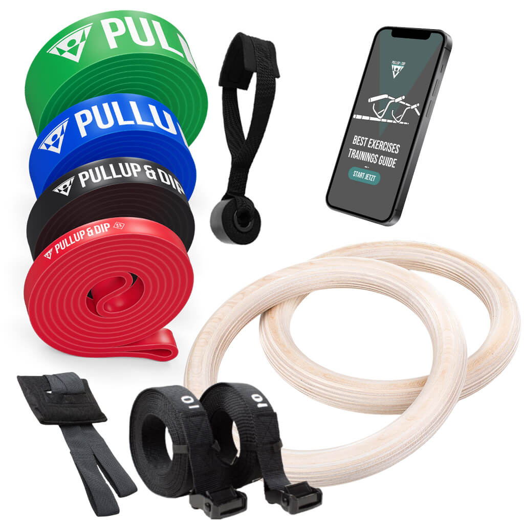 Ringe Bänder Sparset: Turnringe + Widerstandsbänder 4er Set