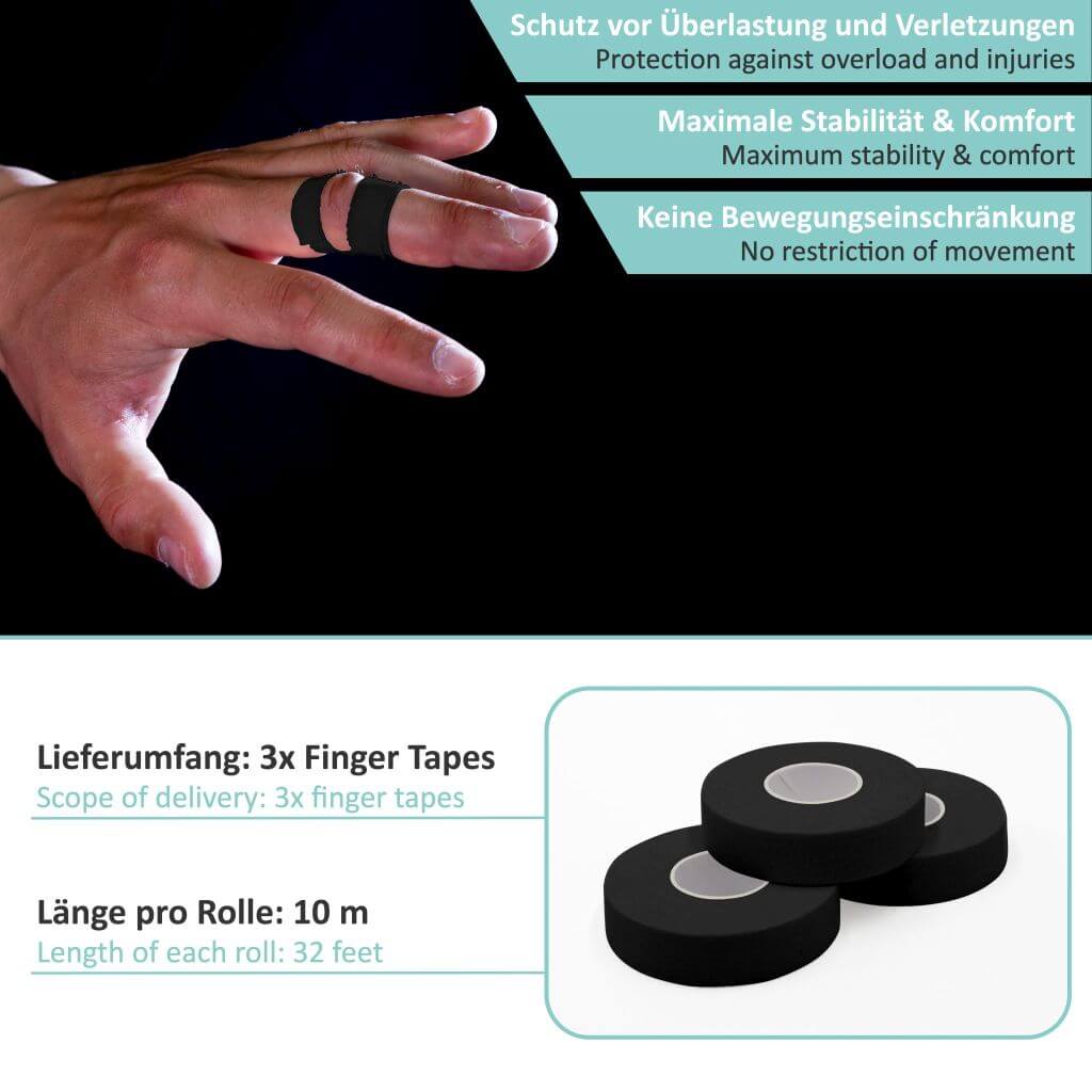 Fingertape mit extra starkem Kleber, 3 Rollen Klettertape