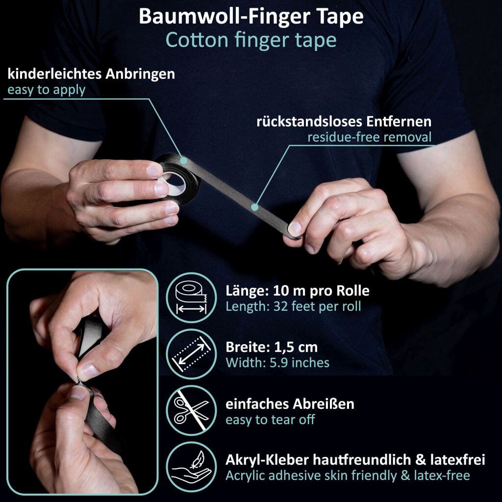 Fingertape mit extra starkem Kleber, 3 Rollen Klettertape