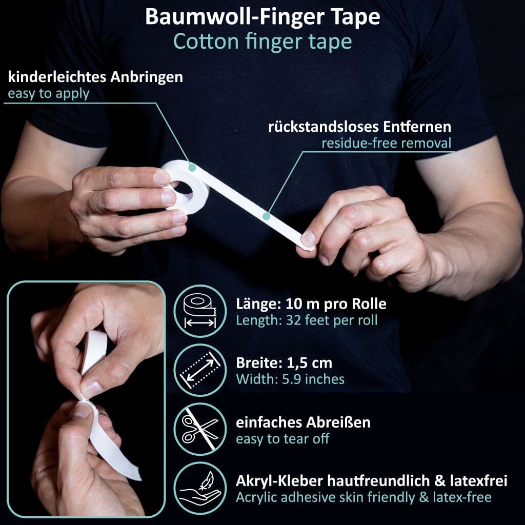 Fingertape mit extra starkem Kleber, 3 Rollen Klettertape