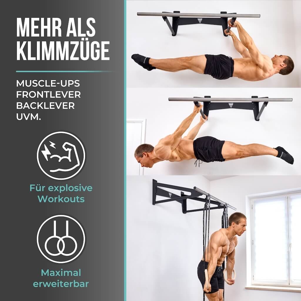 Muscle-Up Bar, Klimmzugstange mit extra Wandabstand