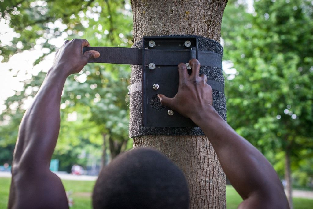 Outdoor Befestigungsset als Erweiterung für die outdoor Montage von Pullup & Dip an Baum/Pfosten