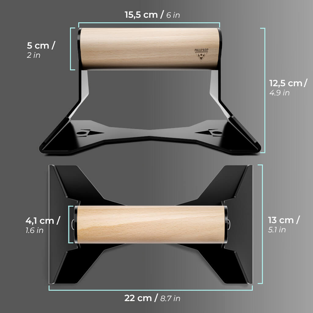 Liegestützgriffe aus Holz mit ergonomischem Griff, Push-up bars für Liegestütze und Handstand