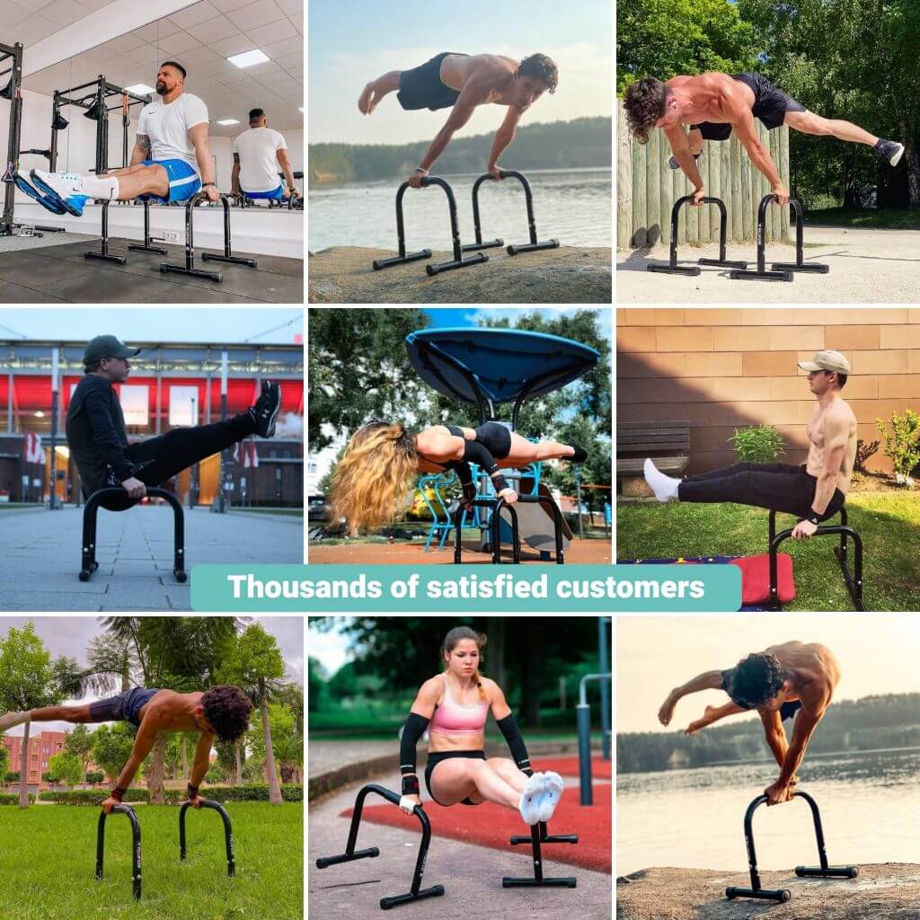 Fitness Parallettes aus Stahl, extra breiter Griff & rutschfest