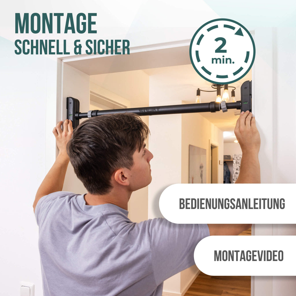 Türreck Teleskop Klimmzugstange ohne Schrauben