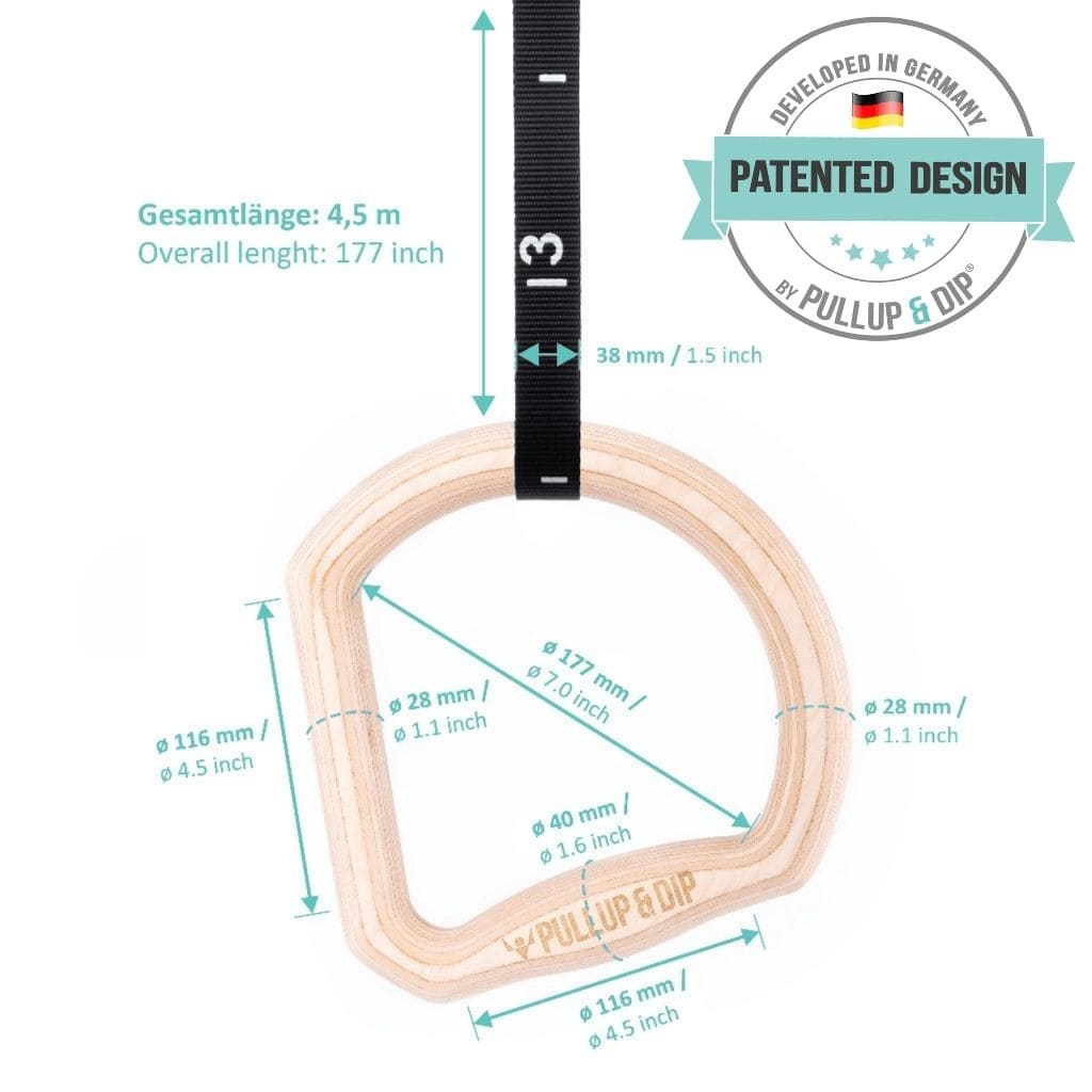"TRINGS" Calisthenics Ringe Set mit Gurten, Türanker und Transportbeutel