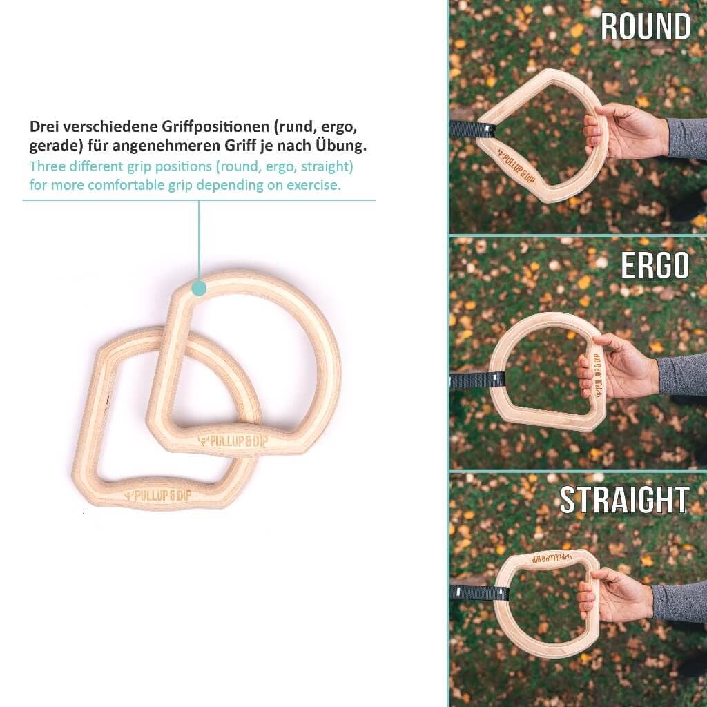 "TRINGS" Calisthenics Ringe Set mit Gurten, Türanker und Transportbeutel