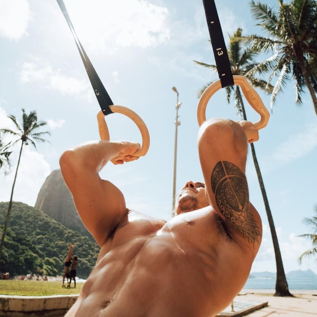 "TRINGS" Calisthenics Ringe Set mit Gurten, Türanker und Transportbeutel