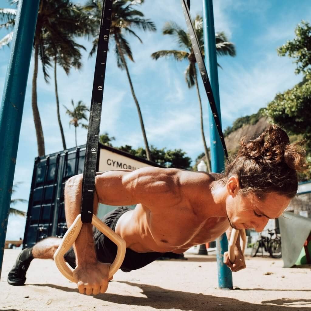 "TRINGS" Calisthenics Ringe Set mit Gurten, Türanker und Transportbeutel