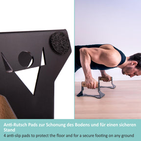 Anti-Rutsch Pads 9er Pack, Rutschhemmer für Parallettes, Liegestützgriffe, Möbel