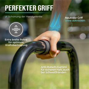 Fitness Parallettes aus Stahl, extra breiter Griff & rutschfest