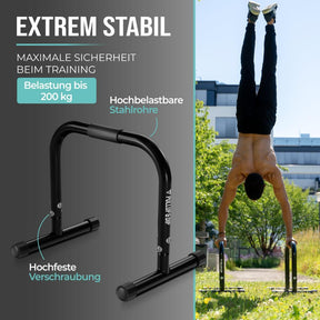 Fitness Parallettes aus Stahl, extra breiter Griff & rutschfest
