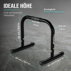 Fitness Parallettes aus Stahl, extra breiter Griff & rutschfest