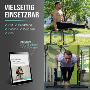 Fitness Parallettes aus Stahl, extra breiter Griff & rutschfest