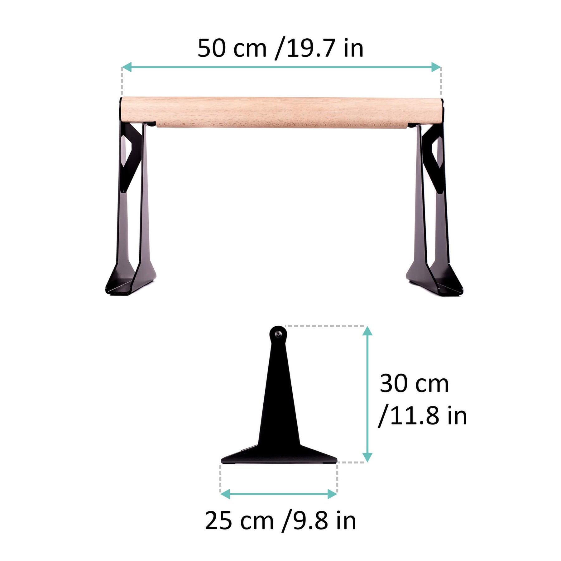 Hochwertige Holz Parallettes mit ergonomischem Holzgriff und Blech Füßen, low oder medium Ausführung