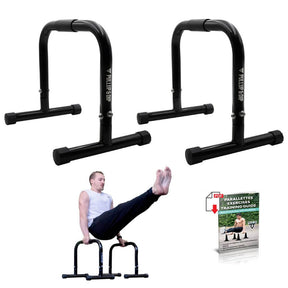 [B-Ware] Fitness Parallettes aus Stahl, extra breiter Griff & rutschfest, 2. Wahl Ware