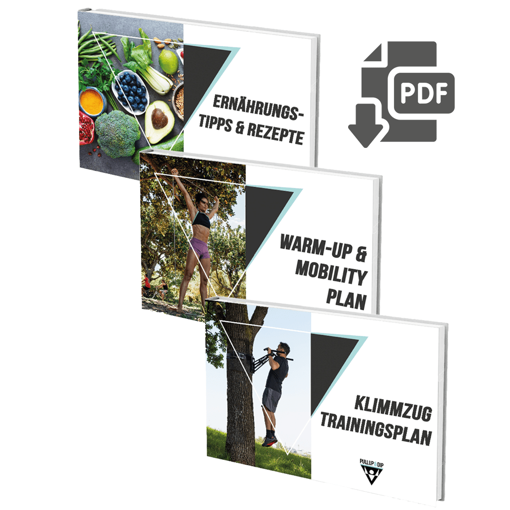 Guide Bundle: Klimmzug Trainingsplan, Warm-up & Mobility Plan und Ernährungs Rezepte Guide [PDF]