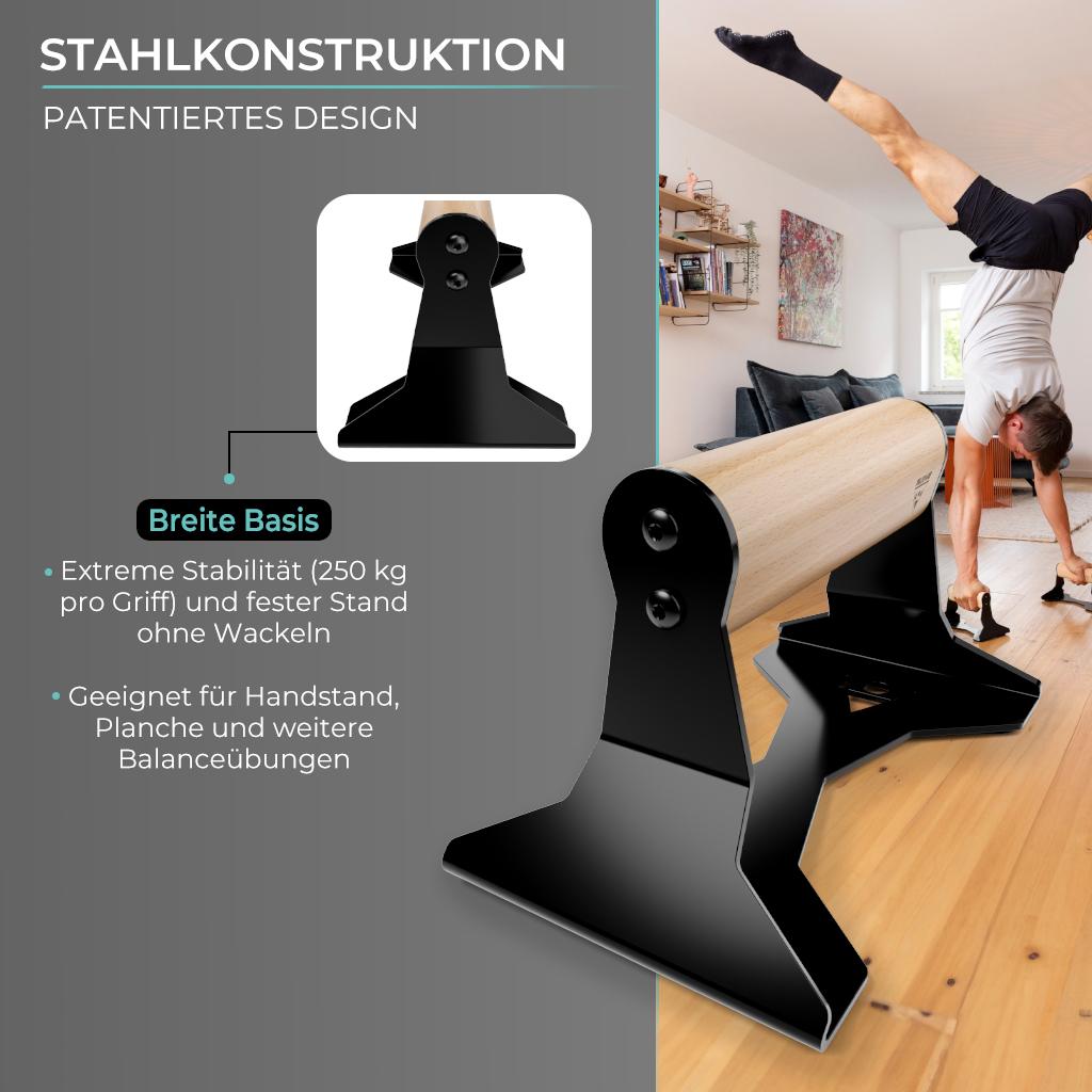 Liegestützgriffe aus Holz mit ergonomischem Griff, Push-up bars für Liegestütze und Handstand