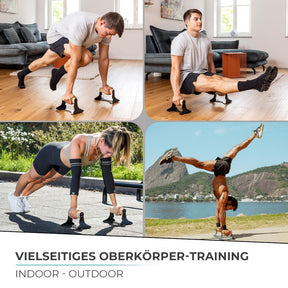 Liegestützgriffe aus Holz mit ergonomischem Griff, Push-up bars für Liegestütze und Handstand