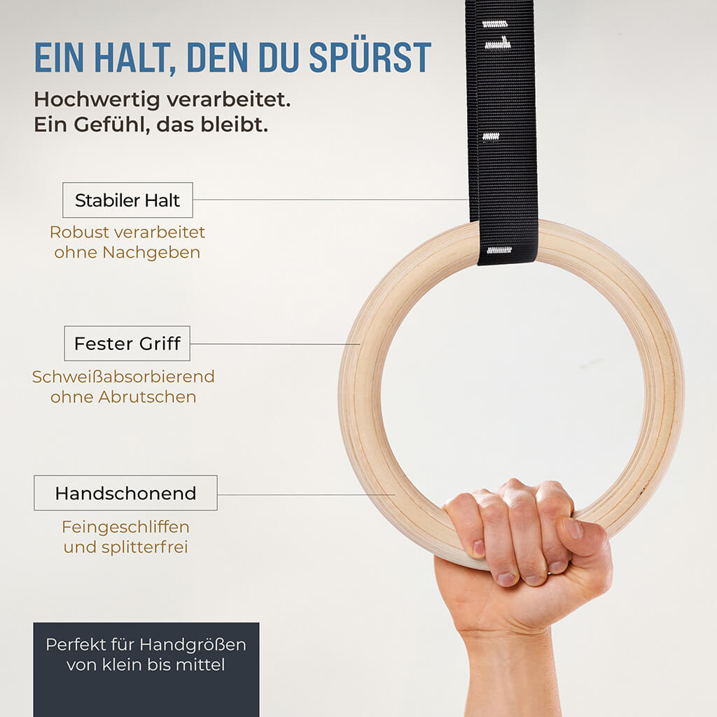 Holz Klimmzugstange & Turnringe Set