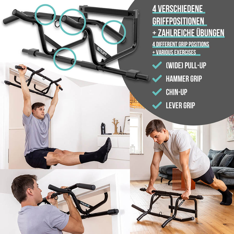 Pedalo Klimmzugstange 900 – Aus Eschenholz, Mit Gurtband, Für Training Zu Hause & Fitness