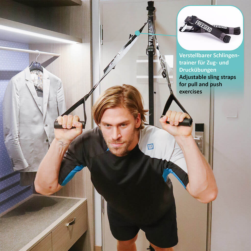 FREESIXD Schlingentrainer mit Widerstandsbändern, Ganzkörper Trainingsgerät