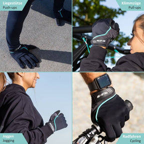 Sporthandschuhe Vollfinger mit rutschfestem Silikongel für Training, Joggen, Radfahren, Wandern