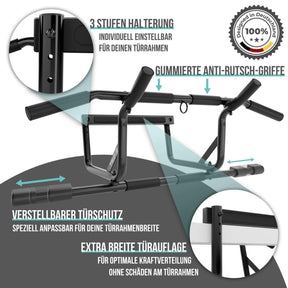Klimmzug Anfänger Set: Tür Klimmzugstange, Klimmzugbänder 3er Set & Guide Bundle