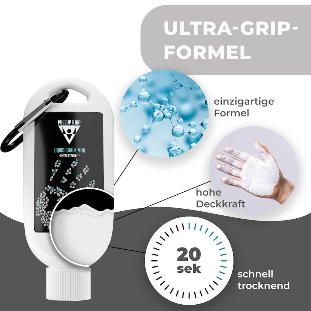 Liquid Chalk für perfekten Grip, schnell trocknend, extra stark & abwaschbar