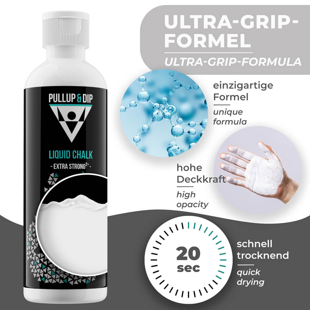 Liquid Chalk für perfekten Grip, schnell trocknend, extra stark & abwaschbar