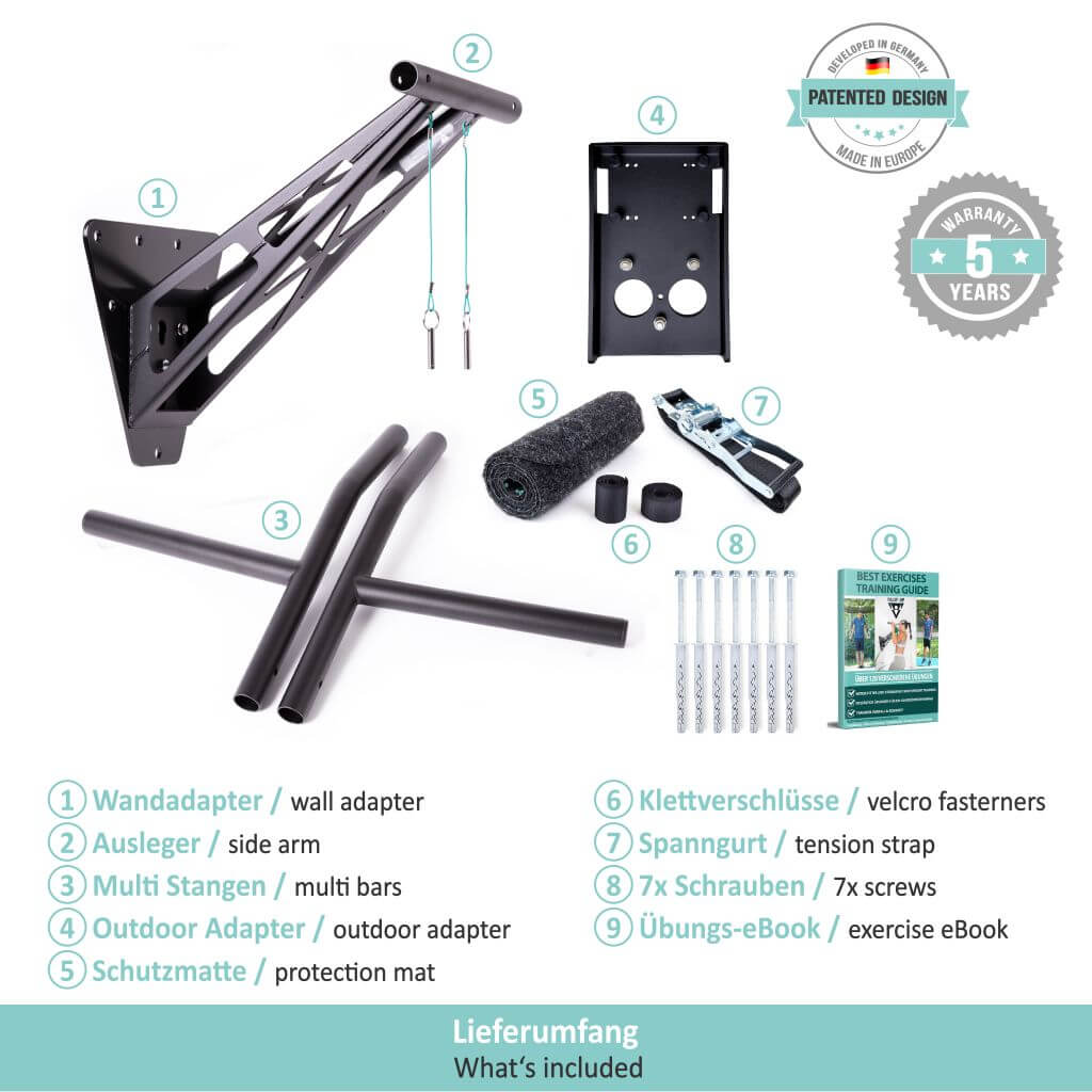 [B-Ware] Mobile Klimmzugstange und Dip-Stange für indoor und outdoor, 2. Wahl Ware