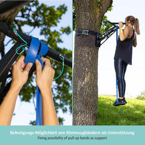 Mobile Klimmzugstange und Dip-Stange für outdoor Training, über 35 Übungen, weltweit einzigartig