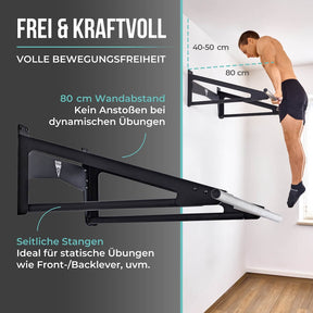Muscle-Up Bar, Klimmzugstange mit extra Wandabstand