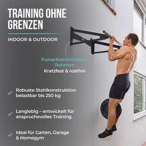Muscle-Up Bar, Klimmzugstange mit extra Wandabstand