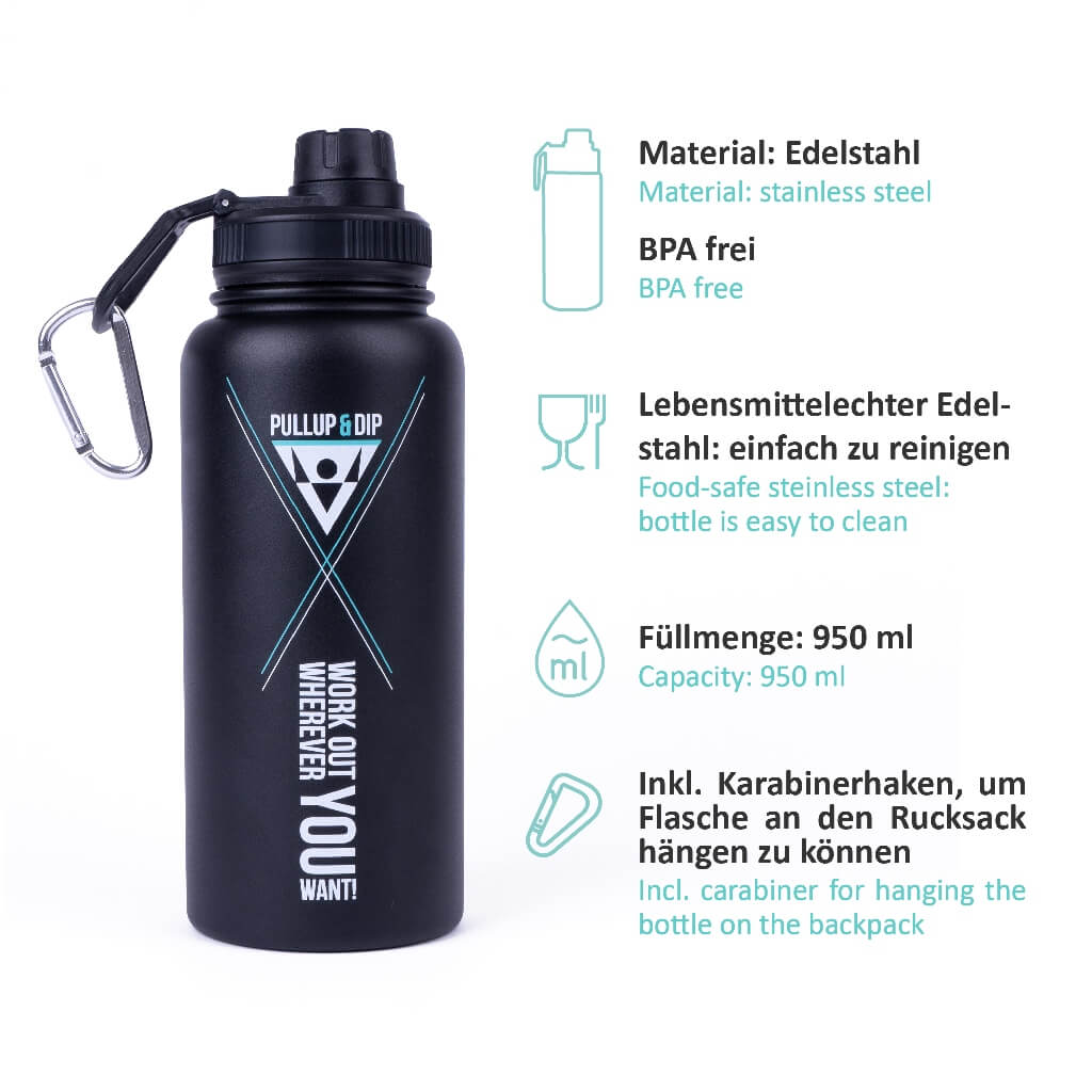 Sportflasche aus Edelstahl 950ml, BPA frei