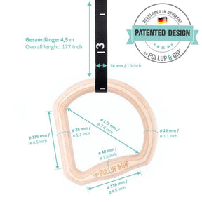 "TRINGS" Calisthenics Ringe Set mit Gurten, Türanker und Transportbeutel