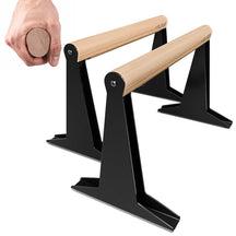 [B-Ware] Holz Parallettes mit ergonomischem Holzgriff und Blech Füßen, low oder medium Ausführung