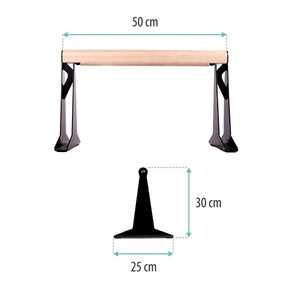 [B-Ware] Holz Parallettes mit ergonomischem Holzgriff und Blech Füßen, low oder medium Ausführung