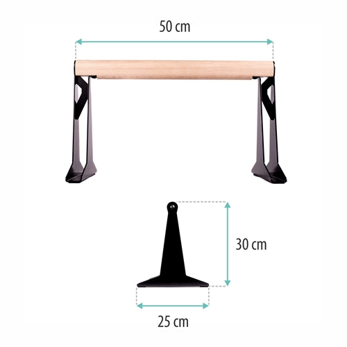 [B-Ware] Holz Parallettes mit ergonomischem Holzgriff und Blech Füßen, low oder medium Ausführung