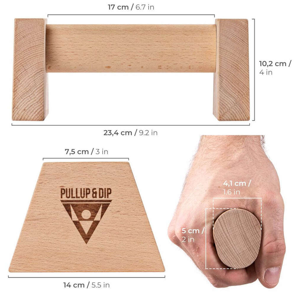 Holz Liegestützgriffe Paar - Rutschfeste Push Up Bars
